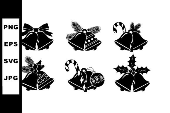 Christmas Bells with Holly Leaves Candy: Festive Graphics for Designers
