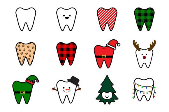 Christmas Dental Clipart Bundle: Perfect for Holiday Graphics