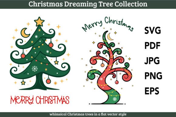 Christmas Dreaming Tree Collection: Perfect for Festive Graphics and Illustrations