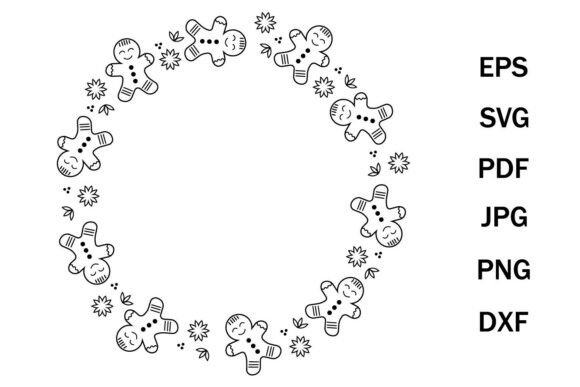 Christmas Frame Made of Gingerbread Men: A Festive Graphics Asset