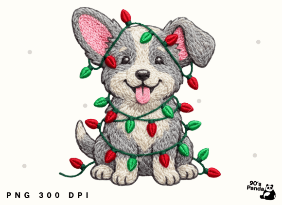 Christmas Lights Dog Crochet Png: A Festive Graphics Gem