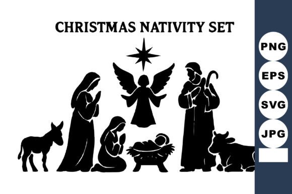 Christmas Nativity Set Vector: A Spiritual Graphics Choice