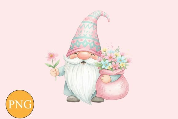 Christmas Pastel Gnome Clipart PNG: A Charming Graphics Addition