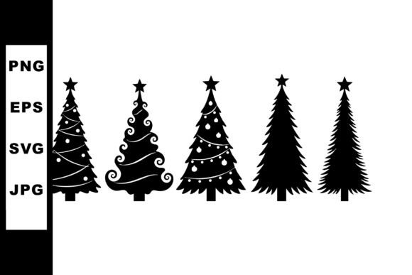 Christmas Pine Tree Silhouettes for Festive Graphics