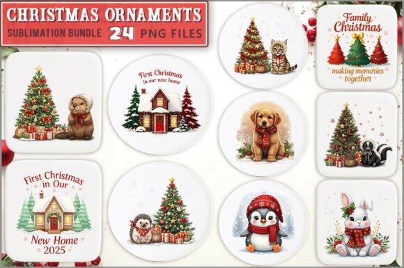 Christmas Round Ornaments PNG Bundle Review