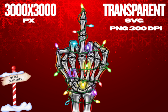 Christmas Skeleton Middle Finger SVG PNG: Bold Graphics for Crafters