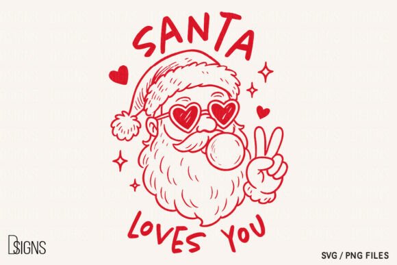 Cute Christmas Santa Line Art for Graphics and Illustrations