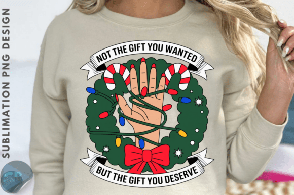 Funny Christmas Middle Finger PNG Design