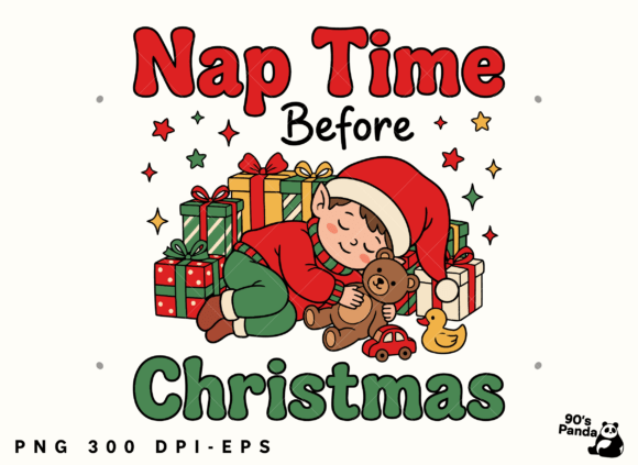 Funny Christmas Nap Time: A Festive Graphic for Local Brands