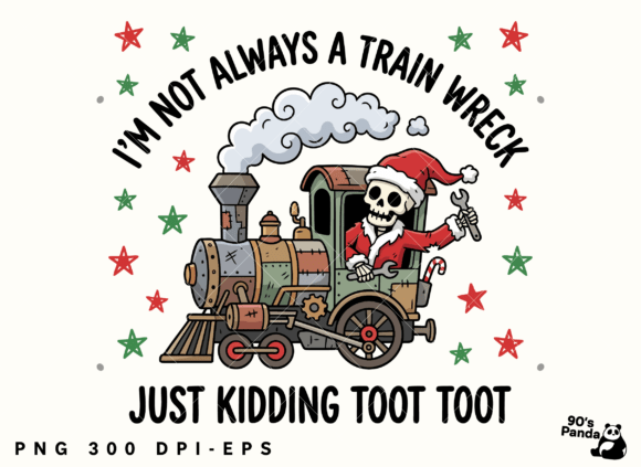 Funny Christmas Train Wreck Toot: A Unique Graphic for Holiday Campaigns