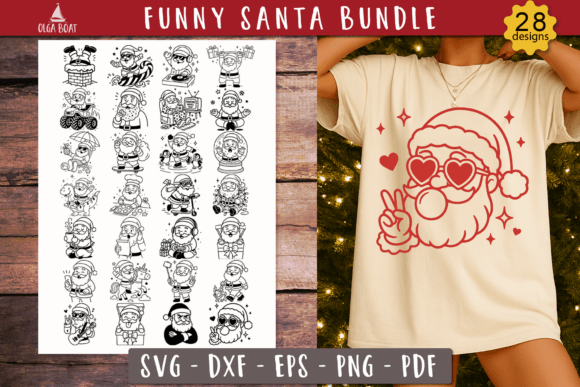 Funny Santa Christmas SVG Bundle: Perfect Graphics for Holiday Content