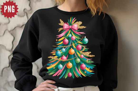 Glitter Brushstroke Christmas Tree PNG: A Sparkly Graphics Asset