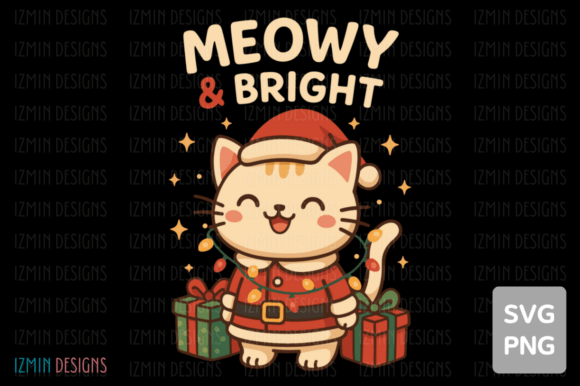 Meowy Bright Christmas Cat Art: A Festive Graphics Delight