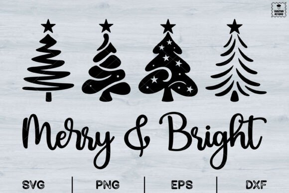 Merry Bright Svg, Christmas Tree: A Festive Graphics and Illustrations Asset