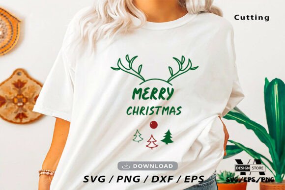 Merry Christmas Deer SVG PNG: A Festive Graphic for Local Brands