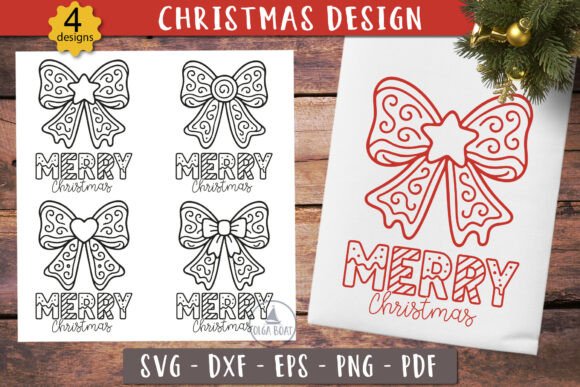 Merry Christmas Gingerbread Bow SVG: A Festive Graphic Design Asset
