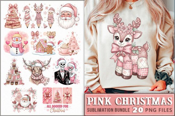 Pink Christmas Sublimation PNG Bundle Review