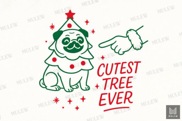 Review: Funny Christmas Pug Dog Graphics for Illustrations