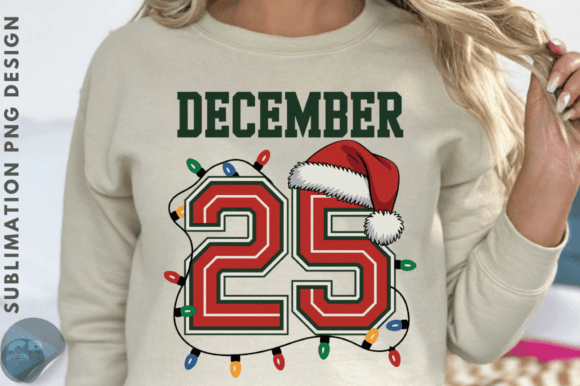 Vintage Merry Christmas Varsity PNG for Graphics & Illustrations